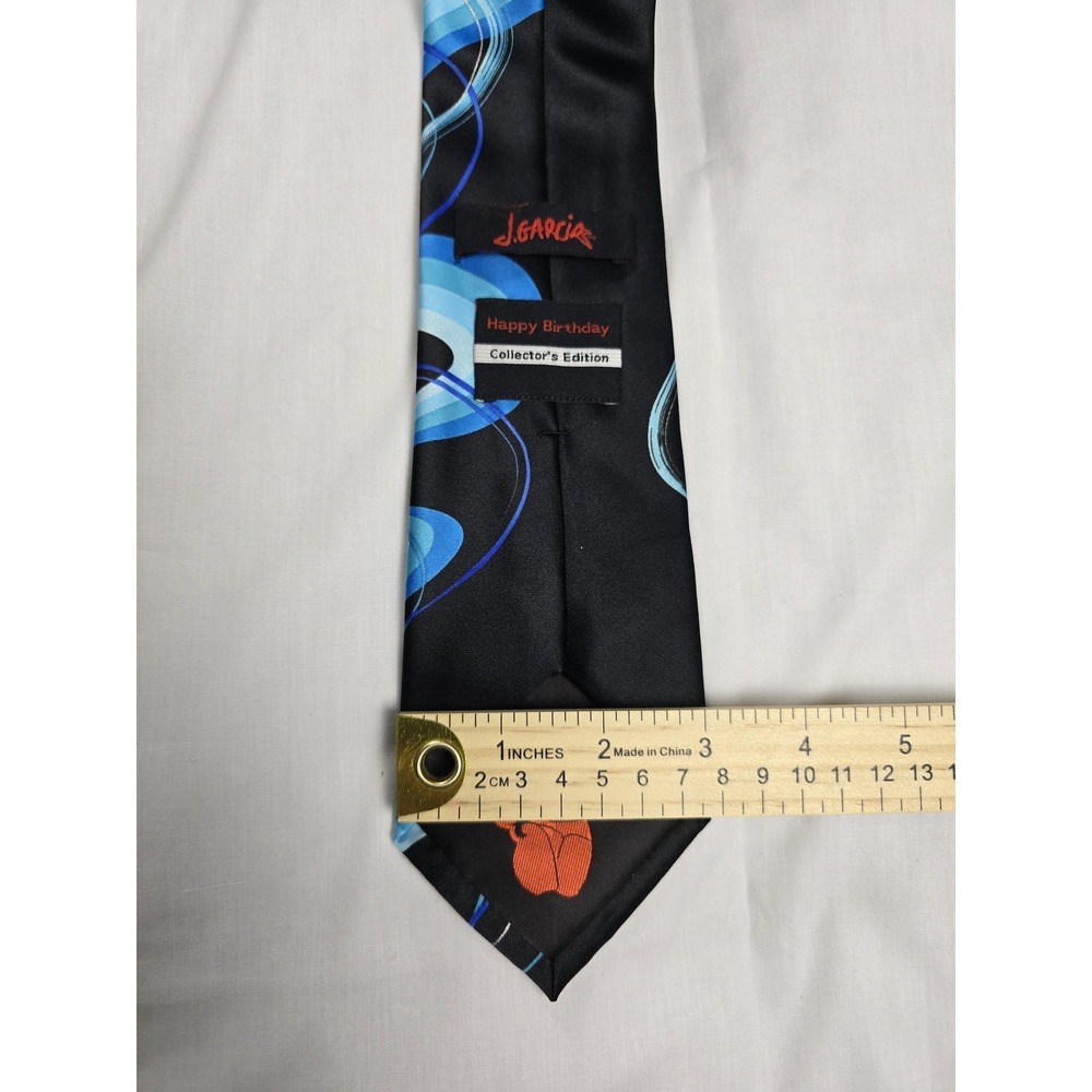 Jerry Garcia Tie Mens Blue Abstract Happy Birthday Collector's Edition Polyester - Picture 3 of 4